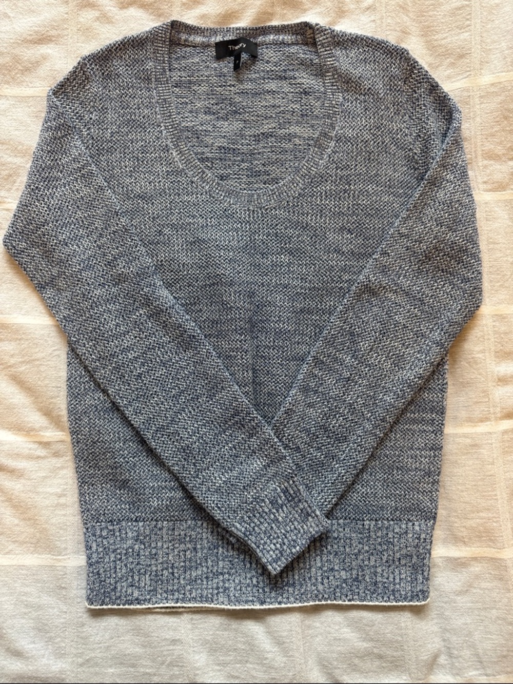 Theory Women’s Blue-Gray Scoop Neck Sweater